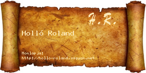 Holló Roland névjegykártya