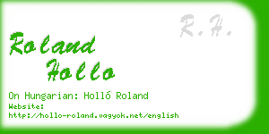 roland hollo business card